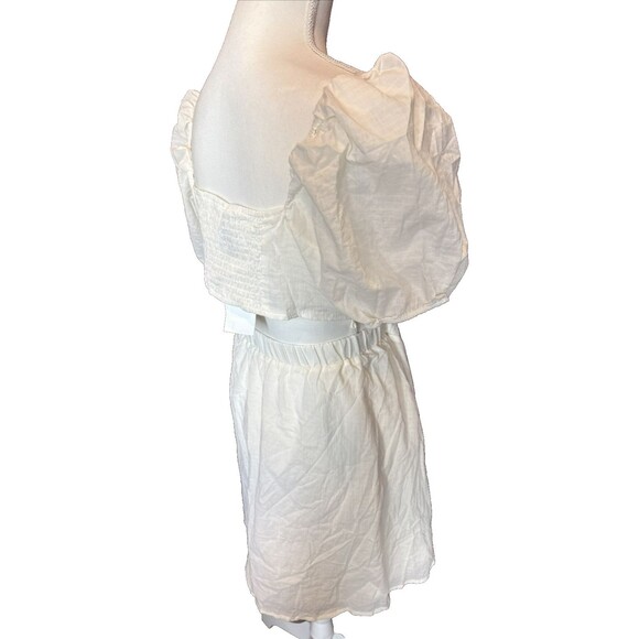 New With Tag Divided H&M Skirt & Blouse Set White Puff Sleeve Boho Large - Picture 4 of 8